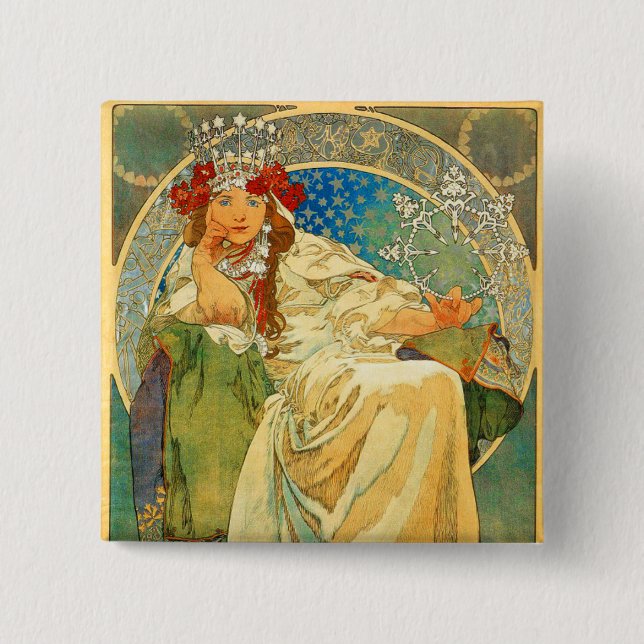Alphonse Mucha Art nouveau Princess Hyacinth Knapp (Framsida)