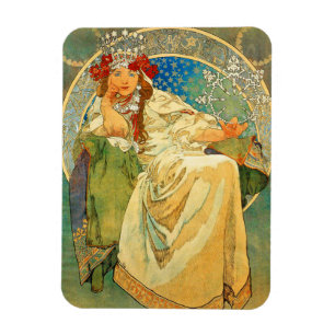 Alphonse Mucha Art nouveau Princess Hyacinth Magnet