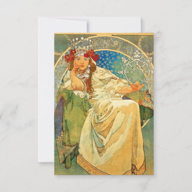Alphonse Mucha Art nouveau Princess Hyacinth OSA Kort (Framsida)