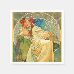 Alphonse Mucha Art nouveau Princess Hyacinth Pappersservett