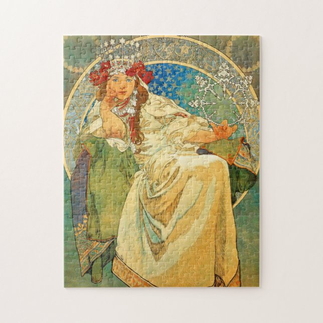 Alphonse Mucha Art nouveau Princess Hyacinth Pussel (Vertikal)