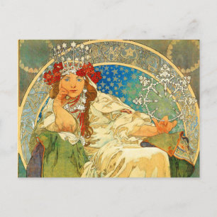 Alphonse Mucha Art nouveau Princess Hyacinth Vykort
