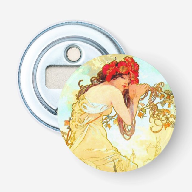 Alphonse Mucha Art nouveau Summer Flasköppnare (Framsidan)
