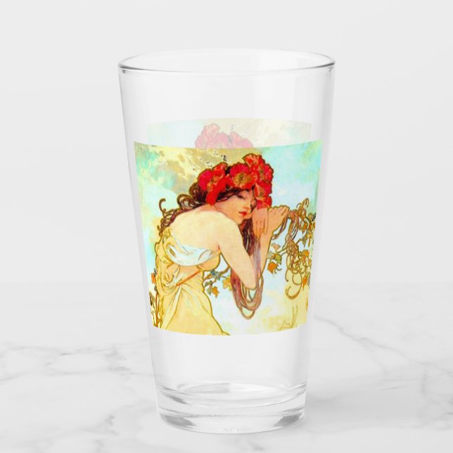 Alphonse Mucha Art nouveau Summer Glaskopp (Framsida)