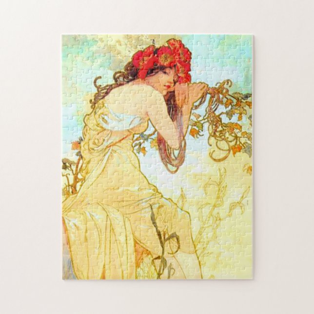 Alphonse Mucha Art nouveau Summer Pussel (Vertikal)