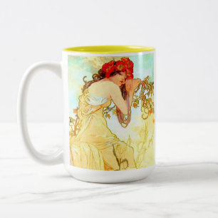 Alphonse Mucha Art nouveau Summer Två-Tonad Mugg