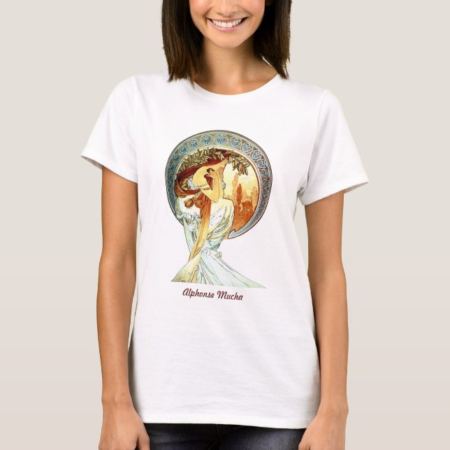 Alphonse Mucha Art nouveau T-Shirt (Framsida)