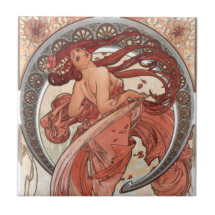 Alphonse Mucha Art nouveau Tiles Kakelplatta
