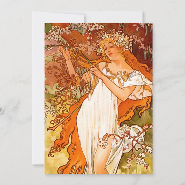 Alphonse Mucha Art nouveau Vår Meddelande (Framsida)