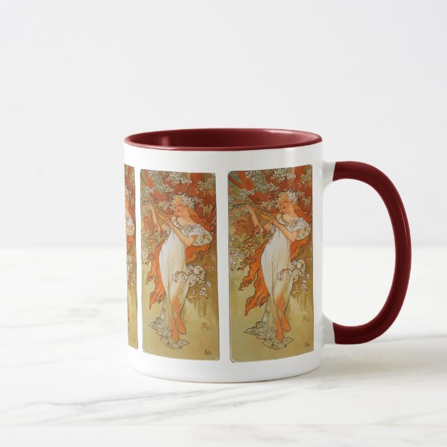 Alphonse Mucha - art nouveau - vår Mugg (Höger)