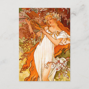 Alphonse Mucha Art nouveau Vår Tilläggskort