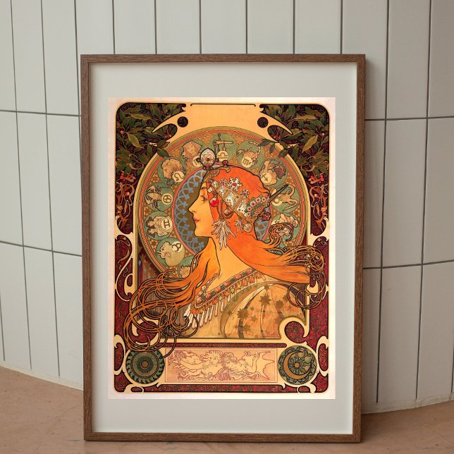 Alphonse Mucha Art nouveau vintage affisch (Skapare uppladdad)