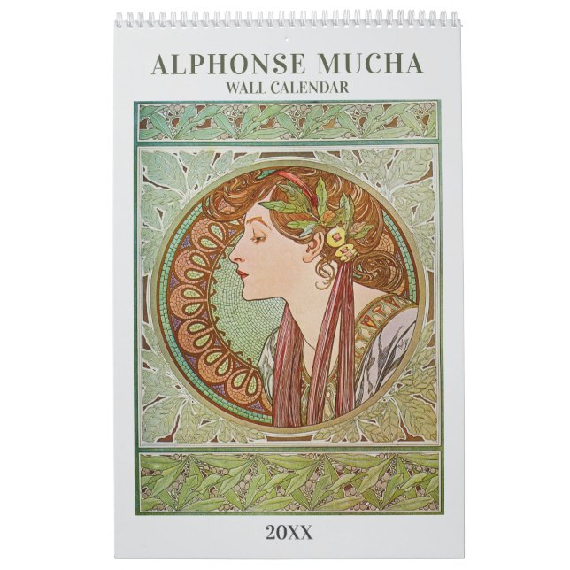 Alphonse Mucha Art Nouveau Vintage Calendar Kalender (Omslag)