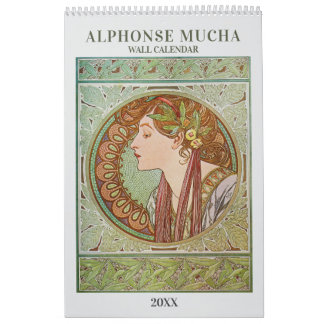 Alphonse Mucha Art Nouveau Vintage Kalendern Kalender