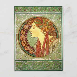 Alphonse Mucha Art nouveau vykort
