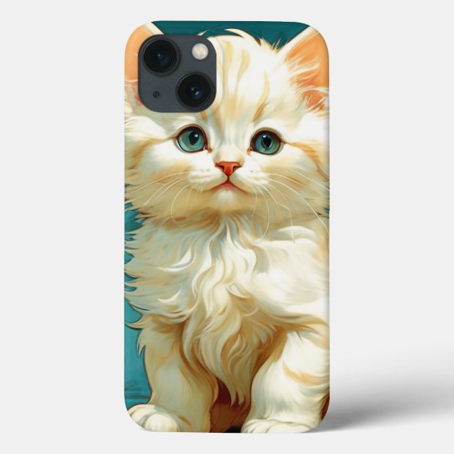 Alphonse Mucha Art nouveau White Cat (Baksida)