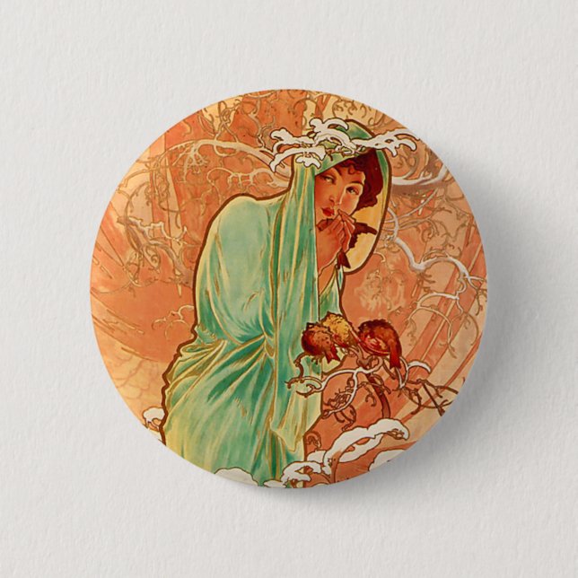 Alphonse Mucha Art nouveau Winter Knapp (Framsida)