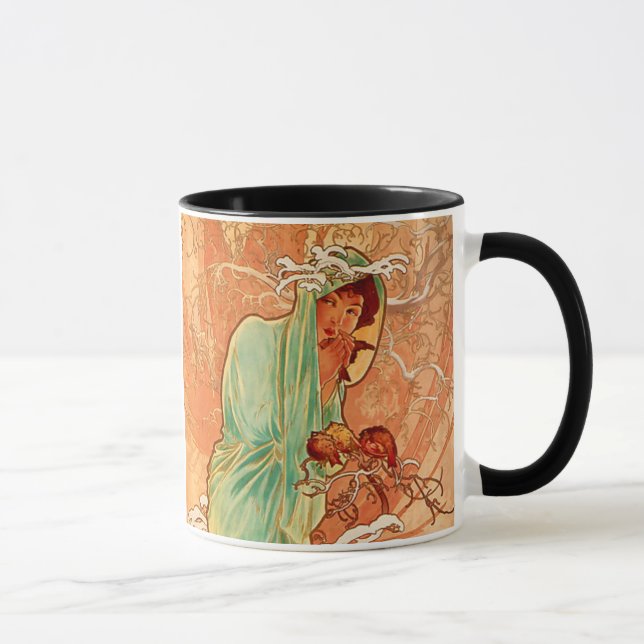 Alphonse Mucha Art nouveau Winter Mugg (Höger)