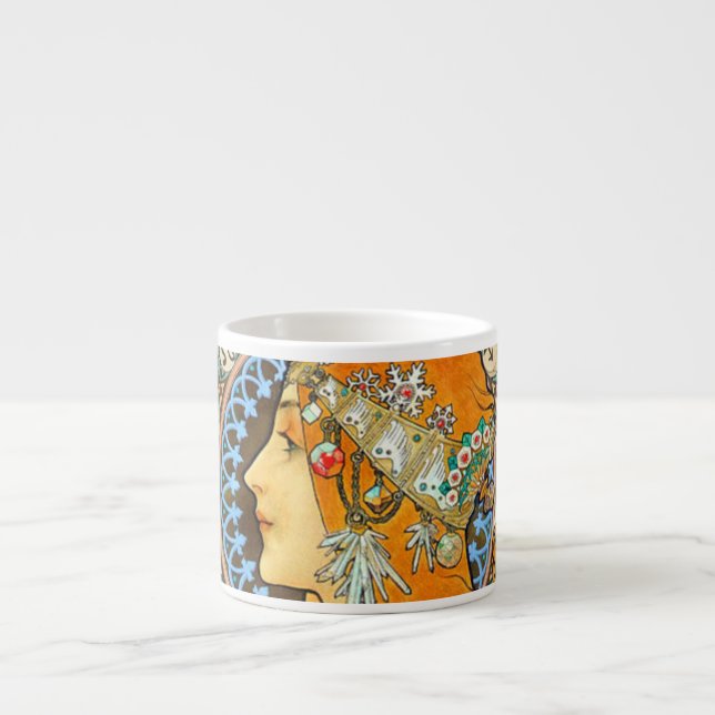 Alphonse Mucha Art nouveau Zodiac Espressomugg (Framsidan)