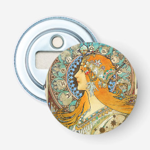 Alphonse Mucha Art nouveau Zodiac Flasköppnare