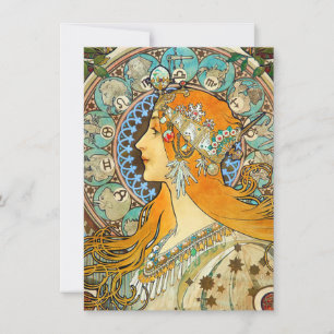 Alphonse Mucha Art nouveau Zodiac Inbjudningar
