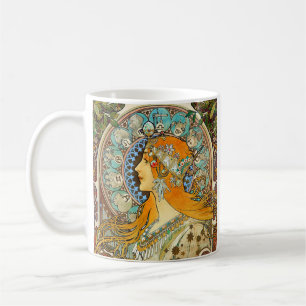 Alphonse Mucha Art nouveau Zodiac Kaffemugg