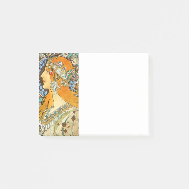 Alphonse Mucha Art nouveau Zodiac Post-it Block (Framsida)