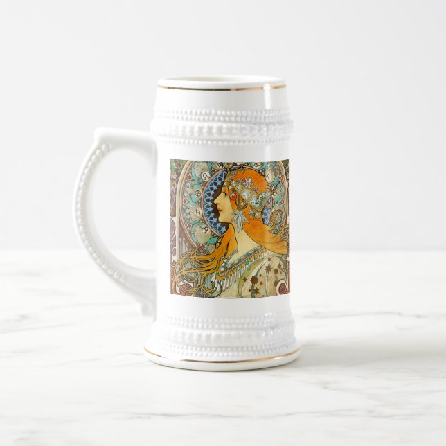 Alphonse Mucha Art nouveau Zodiac Sejdel (Vänster)
