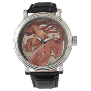 Alphonse Mucha art nouveaudam Armbandsur