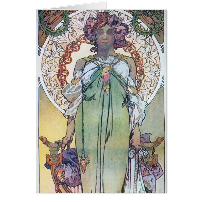Alphonse Mucha art OBS Kort (Framsidan)