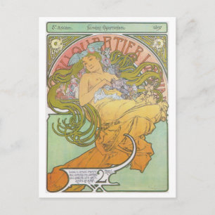 Alphonse Mucha - Au Quartier Latin Postcard Vykort