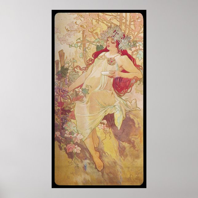 Alphonse Mucha Automne Autumn Poster (Framsidan)