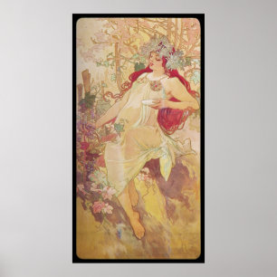 Alphonse Mucha Automne höst Poster