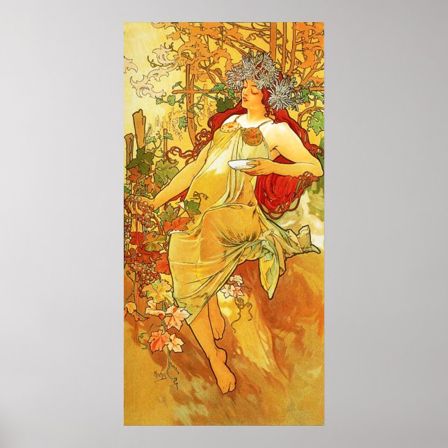 Alphonse Mucha Autumn Poster (Framsidan)
