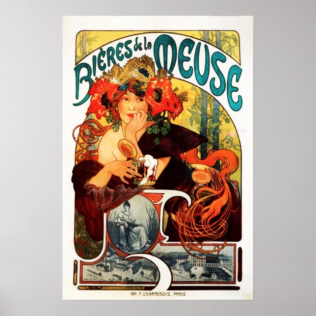 Alphonse Mucha Beer of the Muse Poster (Framsidan)