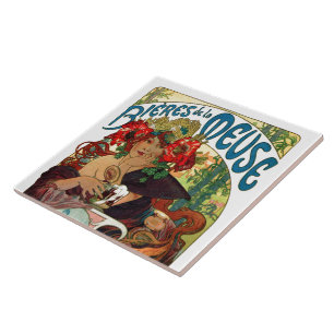 Alphonse Mucha Bieres De La Meuse Kakelplatta