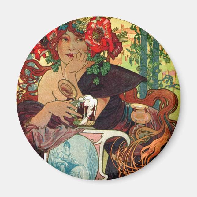 Alphonse Mucha Bieres De La Meuse Magnet (Framsidan)
