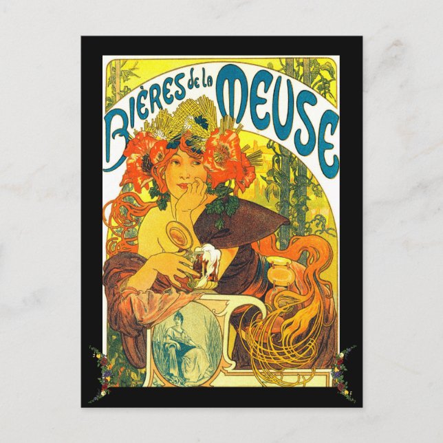 Alphonse Mucha Bieres de la Meuse personlig Vykort (Framsida)