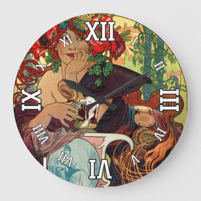 Alphonse Mucha Bieres De La Meuse Stor Klocka (Framsida)