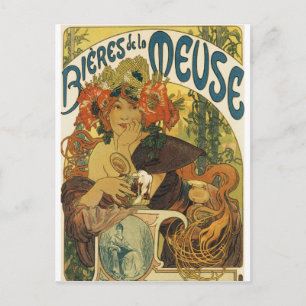Alphonse Mucha - Bieres de la Muse Vykort