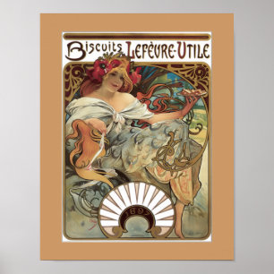 Alphonse Mucha Biscuits Cookies Vintage annons Pos Poster