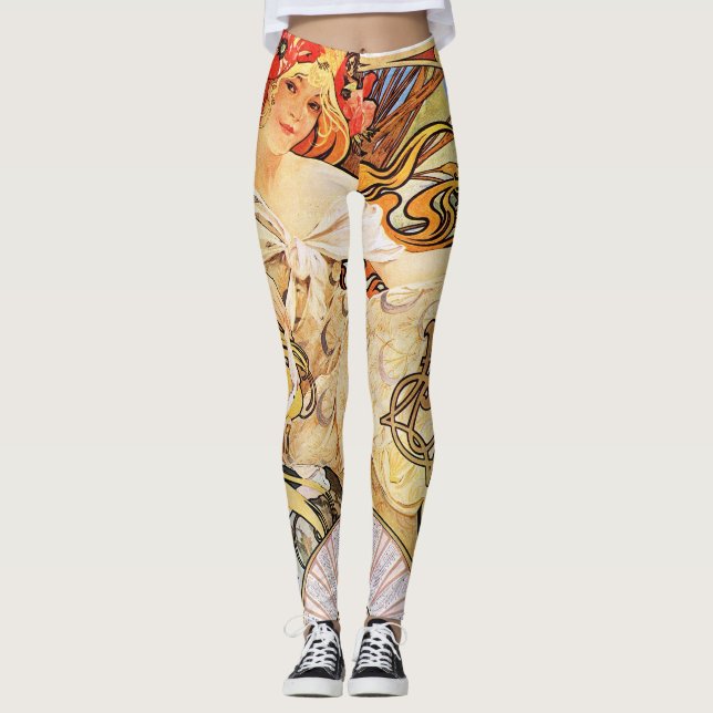 Alphonse Mucha Biscuits Lefevre-Utile Leggings (Framsida)