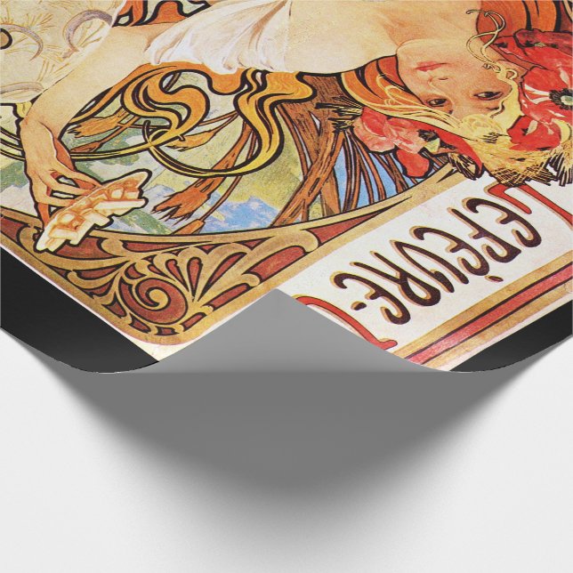 Alphonse Mucha Biscuits Lefevre-Utile Presentpapper (Hörn)