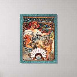 Alphonse Mucha Biscuits Lefevre-Utile Speckled Frm Canvastryck