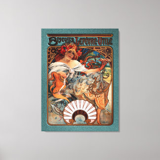Alphonse Mucha Biscuits Lefevre-Utile Speckled Frm Canvastryck