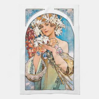 Alphonse Mucha - Blomma - Retro Art Nouveau Kökshandduk