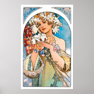 Alphonse Mucha - Blomma - Retro Art Nouveau Poster