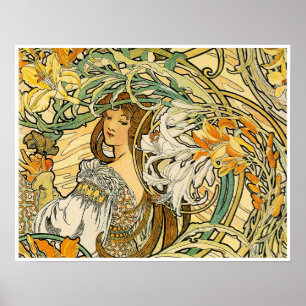 Alphonse Mucha: Blommor Poster