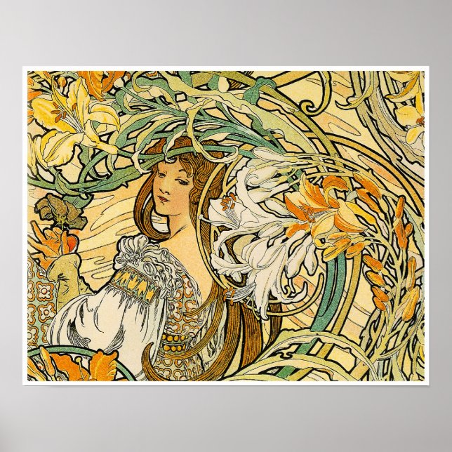 Alphonse Mucha: Blommor Poster (Framsidan)