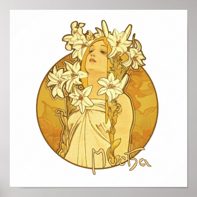 Alphonse Mucha - Blommor Poster (Framsidan)